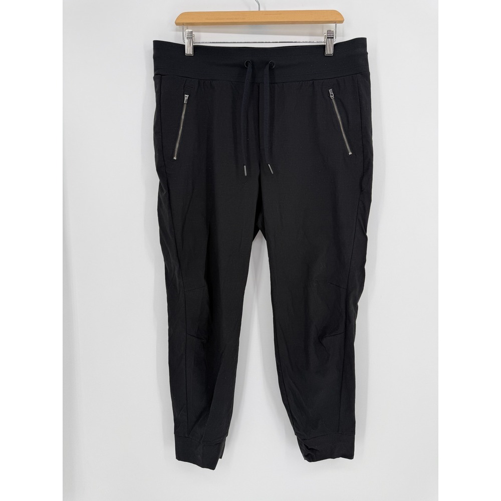 Athleta Jogger Women 14 Trekkie North Black Ripstop Tapered Hiking Gorpcore EUC